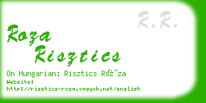 roza risztics business card